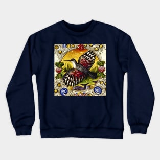 Illuminated Beauty: A Medieval Bird and the Exquisite Margins of Artisanal Craftsmanship Crewneck Sweatshirt